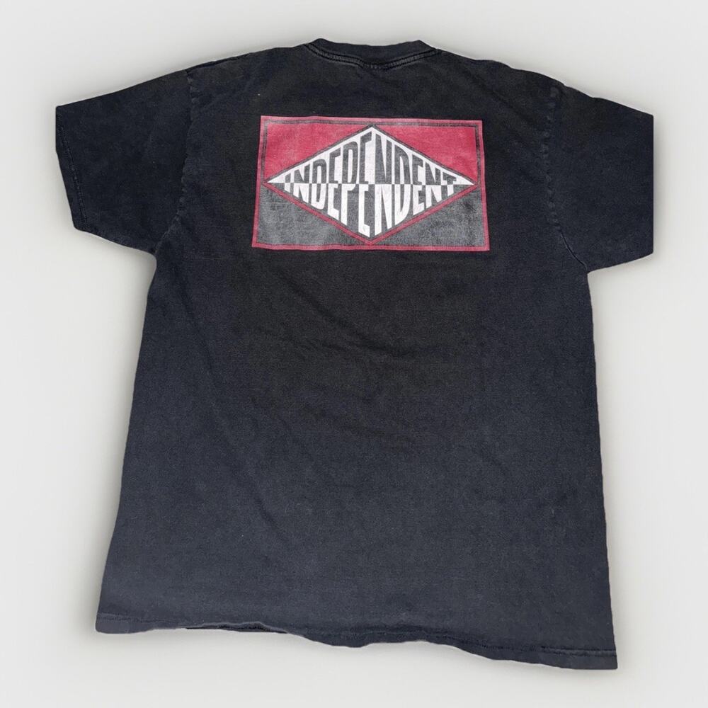 Vintage Independent Trucks Skateboard T-Shirt 90s Y2K Logo Black Men’s Large